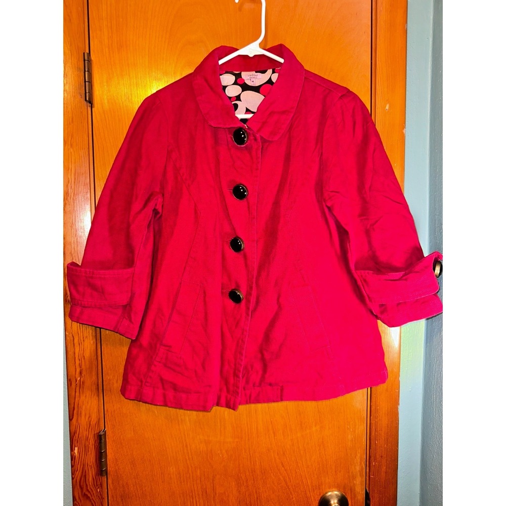 Sashimi Swing Jacket Cropped 40's Vintage Style Red M 100% cotton‎